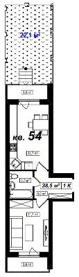 1-комнатная 38.5 м² в ЖК Амстердам от 16 300 грн/м², с. Белогородка
