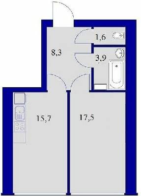 1-кімнатна 46 м² в ЖК Милі квартири від 21 000 грн/м², с. Мила