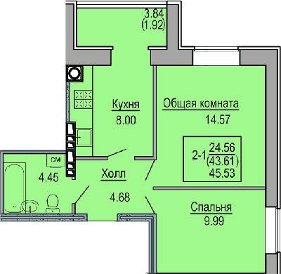 2-кімнатна 45.53 м² в ЖК Софіївська сфера від 22 650 грн/м², с. Софіївська Борщагівка