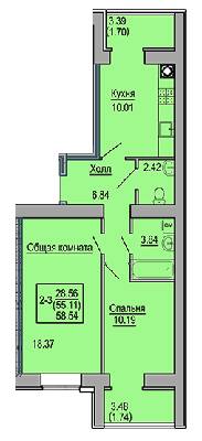 2-кімнатна 58.54 м² в ЖК Софіївська сфера від 30 500 грн/м², с. Софіївська Борщагівка