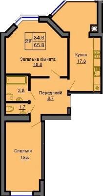2-кімнатна 65.8 м² в ЖК Софія Резіденс від 35 000 грн/м², с. Софіївська Борщагівка