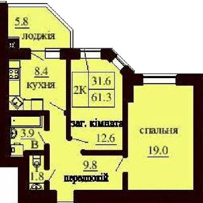 2-кімнатна 61.3 м² в ЖК Софія Сіті від 26 000 грн/м², с. Софіївська Борщагівка