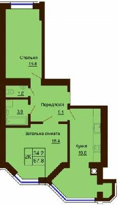 2-комнатная 67.8 м² в ЖК София Сити от 33 000 грн/м², с. Софиевская Борщаговка