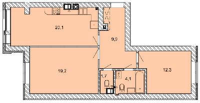 2-комнатная 67.3 м² в ЖК Найкращий квартал от 27 400 грн/м², г. Ирпень
