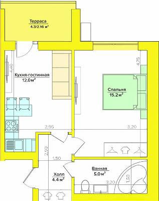 1-комнатная 38.8 м² в ЖК Vesna от 21 350 грн/м², Запорожье