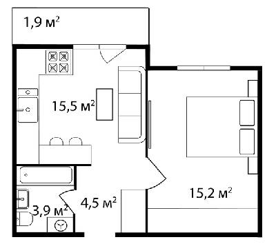1-комнатная 41 м² в ЖК Grand Hills от 23 800 грн/м², Ужгород