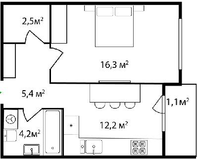 1-комнатная 42 м² в ЖК Grand Hills от 29 200 грн/м², Ужгород