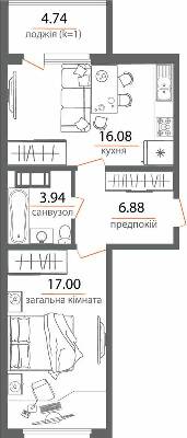 1-кімнатна 48.64 м² в ЖК Welcome Home на Стеценка від 30 000 грн/м², Київ