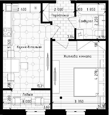 1-кімнатна 41.11 м² в ЖК Нова Англія від 39 800 грн/м², Київ