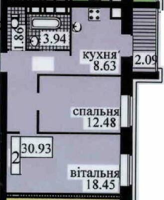 2-кімнатна 58.14 м² в ЖК Містечко від 18 500 грн/м², с. Софіївська Борщагівка