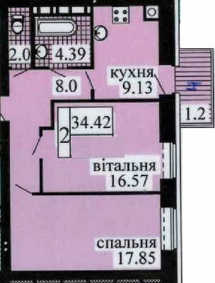 2-кімнатна 61.94 м² в ЖК Містечко від 18 500 грн/м², с. Софіївська Борщагівка