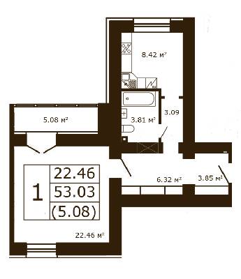 1-комнатная 53.03 м² в ЖК Чайка от 17 300 грн/м², с. Чайки