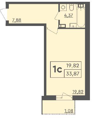 1-кімнатна 33.87 м² в ЖК Scandia від 18 700 грн/м², м. Бровари
