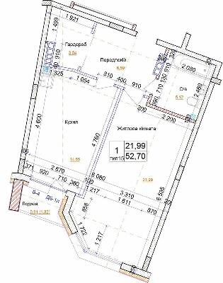 1-комнатная 52.7 м² в ЖК на ул. Симона Петлюры, 21б от 19 500 грн/м², г. Бровары