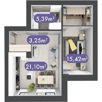 1-комнатная 45.16 м² в ЖК Desna Park Residence от 20 900 грн/м², с. Зазимье