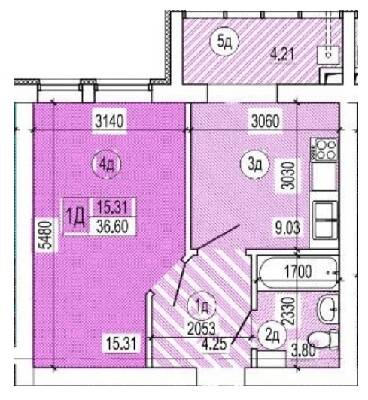 1-комнатная 36.6 м² в ЖК Семейный квартал от 18 000 грн/м², с. Требухов
