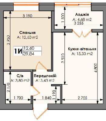 1-комнатная 39.84 м² в ЖК Бургундия от 24 650 грн/м², г. Ирпень