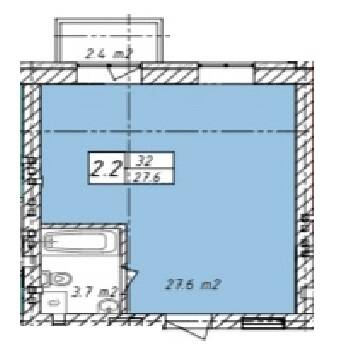 1-кімнатна 32 м² в ЖК Belveder City Smart від забудовника, с. Гнідин
