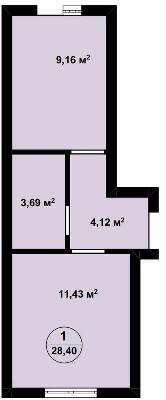 1-комнатная 28.4 м² в ЖК Aura Center от 25 250 грн/м², с. Крюковщина