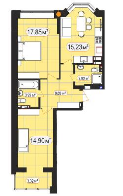 2-комнатная 68.15 м² в ЖК Мюнхаузен 2 от 25 500 грн/м², г. Ирпень