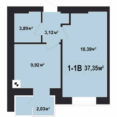 1-комнатная 37.35 м² в ЖК Покровский от 20 950 грн/м², пгт Гостомель