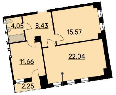 2-кімнатна 62.42 м² в ЖК Bauhaus від 36 200 грн/м², Харків