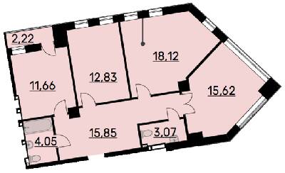 3-комнатная 81.87 м² в ЖК Bauhaus от 32 200 грн/м², Харьков