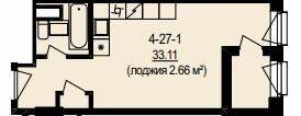 Вільне планування 33.11 м² в ЖК DeLight Hall від 33 900 грн/м², Дніпро