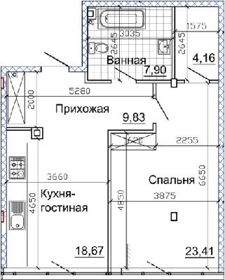1-кімнатна 65.67 м² в ЖК Nebo від 40 200 грн/м², Дніпро