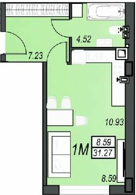 1-кімнатна 31.27 м² в ЖК Sunrise City від 23 350 грн/м², м. Чорноморск