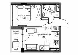 1-комнатная 28.3 м² в ЖГ ARTVILLE от 18 900 грн/м², пгт Авангард