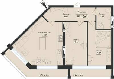 2-кімнатна 86.32 м² в ЖК Avinion від 22 450 грн/м², Одеса