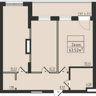 2-кімнатна 63.52 м² в ЖК Avinion від 22 700 грн/м², Одеса
