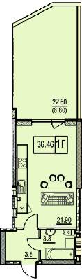 1-кімнатна 36.46 м² в ЖК Manhattan від 23 150 грн/м², Одеса