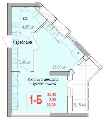 1-комнатная 38 м² в ЖК Аврора от 21 900 грн/м², Одесса