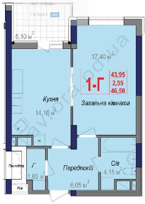 1-комнатная 46.5 м² в ЖК Аврора от 22 700 грн/м², Одесса