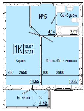 1-кімнатна 37.11 м² в ЖК Акварель-7 від 18 900 грн/м², Одеса