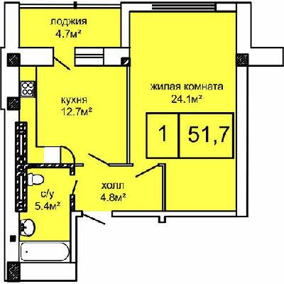 1-кімнатна 51.7 м² в ЖК Вернісаж від 21 600 грн/м², Одеса