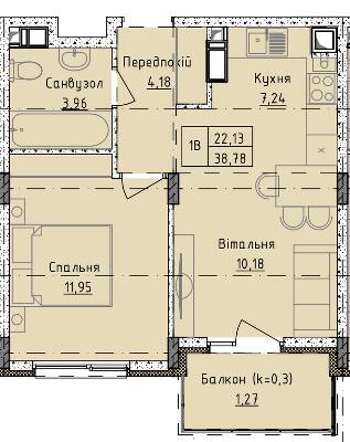 1-кімнатна 38.78 м² в ЖК Приморські Сади від 19 950 грн/м², Одеса