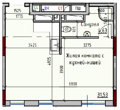 1-кімнатна 35.79 м² в ЖК Простір Eco City (Простір на Радісній від 23 850 грн/м², Одеса