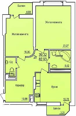 2-комнатная 82.93 м² в ЖСК Поющий фонтан от 24 000 грн/м², Одесса