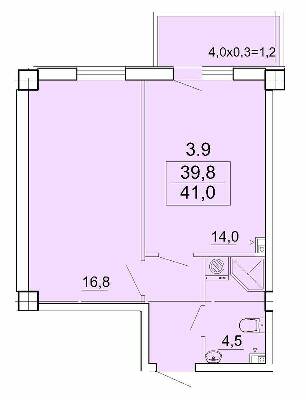 1-кімнатна 41 м² в КБ Аполлон на Карантинной від 39 350 грн/м², Одеса