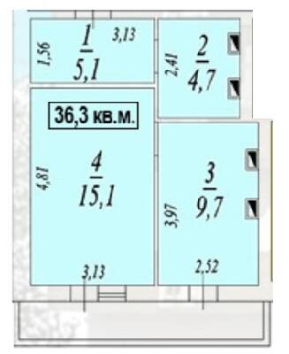 1-комнатная 36.3 м² в ЖК Авангард от 14 500 грн/м², пгт Авангард