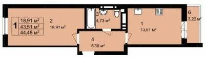 1-кімнатна 44.48 м² в ЖК Q-4 "Quoroom Grand Avenue" від 27 050 грн/м², Львів