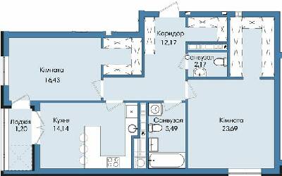 2-комнатная 75.29 м² в ЖК Washington City от 23 000 грн/м², Львов