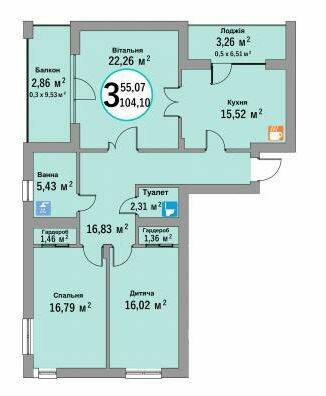 3-комнатная 104.1 м² в ЖК Эко-дом на Надежной от 19 500 грн/м², Львов