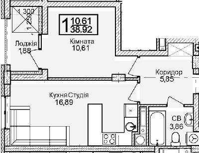 1-комнатная 38.92 м² в ЖК Леополь Таун от 25 000 грн/м², Львов