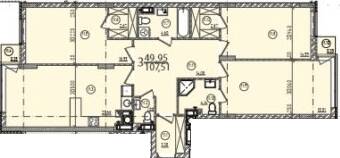 3-кімнатна 107.51 м² в ЖК Континент від 24 000 грн/м², с. Сокільники