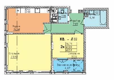 2-комнатная 68.57 м² в ЖК на ул. Стрыйская, 45 от 21 450 грн/м², Львов