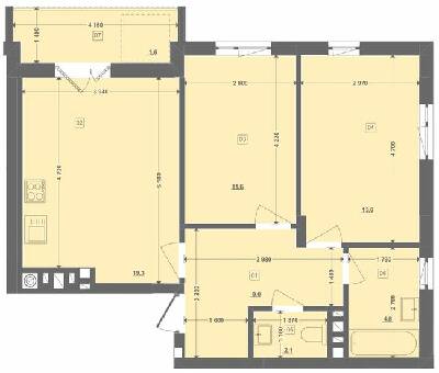 2-кімнатна 62.1 м² в ЖК Етно Дім від 14 900 грн/м², с. Горішній